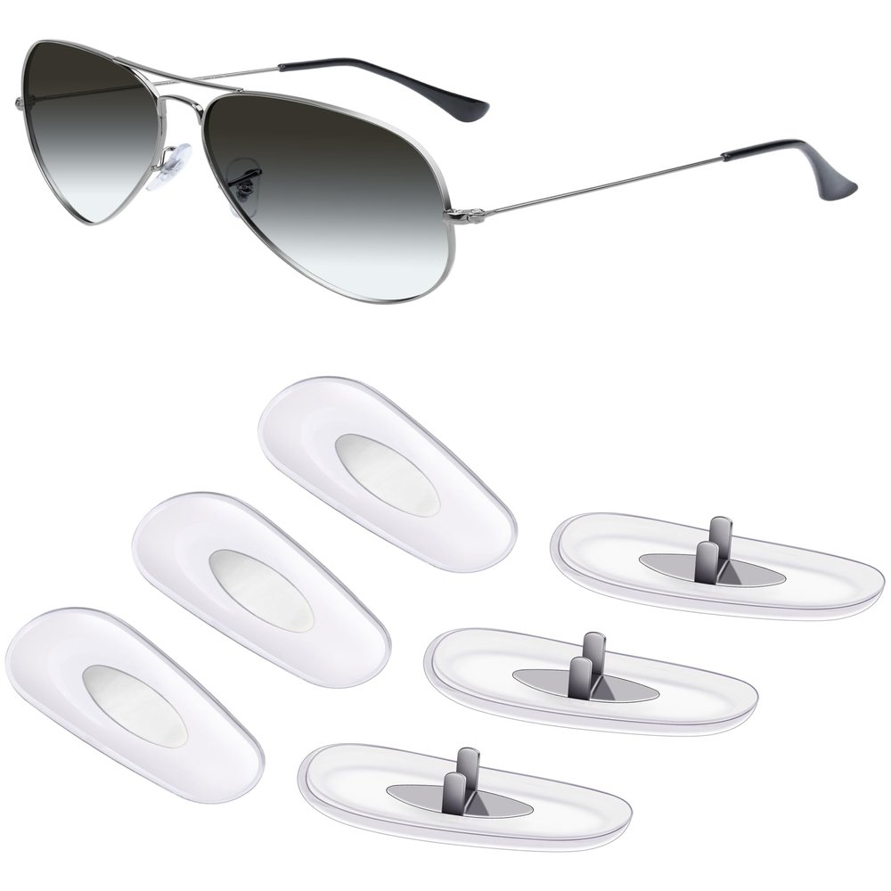 Mryok Replacement Nose Pads for Ray-Ban RB3447, 3 Pairs, One Size