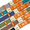 SARUEL Personalized Nylon and PU Leather Dog Collar with Engraved ID Tag, Dark Blue, 30–45 cm view 4