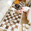 Cream-Colored Large Plaid Pet Mat and Couch Cover view 1