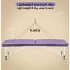 XIAOZHUANGXIONG Folding Cosmetic Bed, Mobile 2-Zone Aluminum Massage Table, Height-Adjustable, with Cover, Backpack and Round Stool, Black, 185 × 70 cm-B view 2