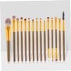minkissy 15-Piece Makeup Brush Set with Wooden Handles and Pink-White Nylon Bristles view 2