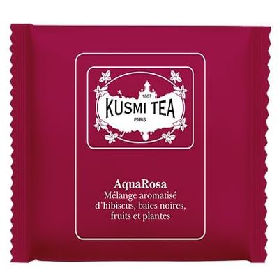 KUSMI TEA - AQUAROSA ORGANIC - Box of Individually Wrapped Tea Bags (50)
