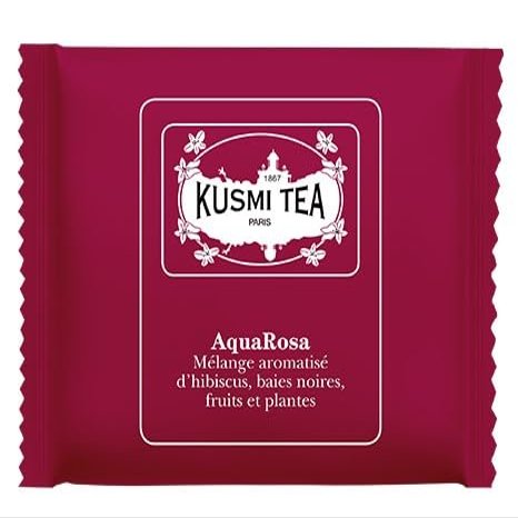 KUSMI TEA - AQUAROSA ORGANIC - Box of Individually Wrapped Tea Bags (50)