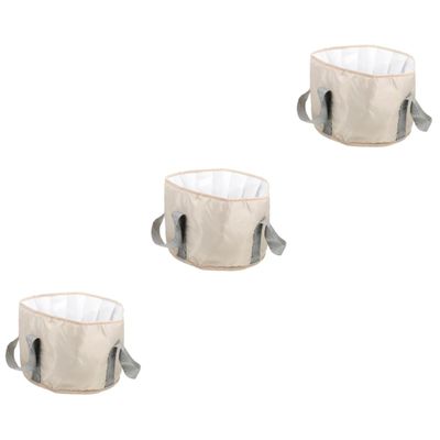 FRCOLOR 3-Piece Foldable Water Basin, Portable Outdoor Foot Bath Bucket and Waterproof Storage Bag for Camping and Travel
