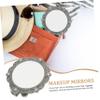 FRCOLOR 4-Piece Folding Cosmetic Hand Mirrors for Women, Portable Retro Design view 3