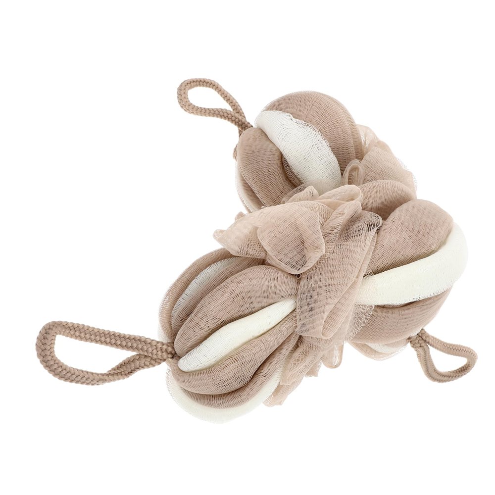2-Pack Foaming Shower Poufs with Hanging Loop, Nylon Bath Loofahs