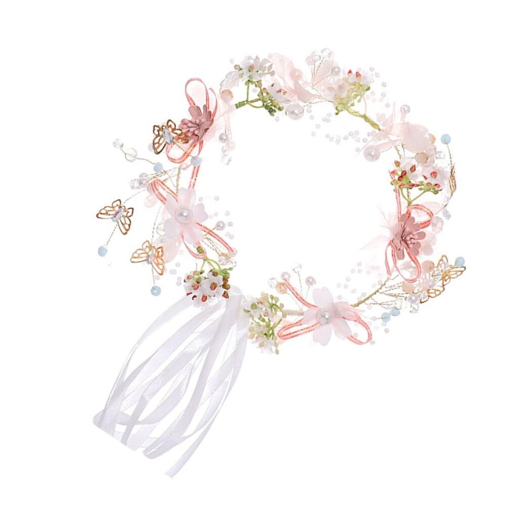 minkissy Premium Flower Crown Hair Accessory for Girls, Adjustable Headband with Realistic Design for Weddings, Parties and Celebrations