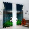 AKATIE Soccer Curtains for Kids' Room, 3D Printed Blackout Eyelet Curtains, 2-Pack, 140 x 160 cm view 2