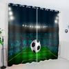 AKATIE Soccer Curtains for Kids' Room, 3D Printed Blackout Eyelet Curtains, 2-Pack, 140 x 160 cm view 3