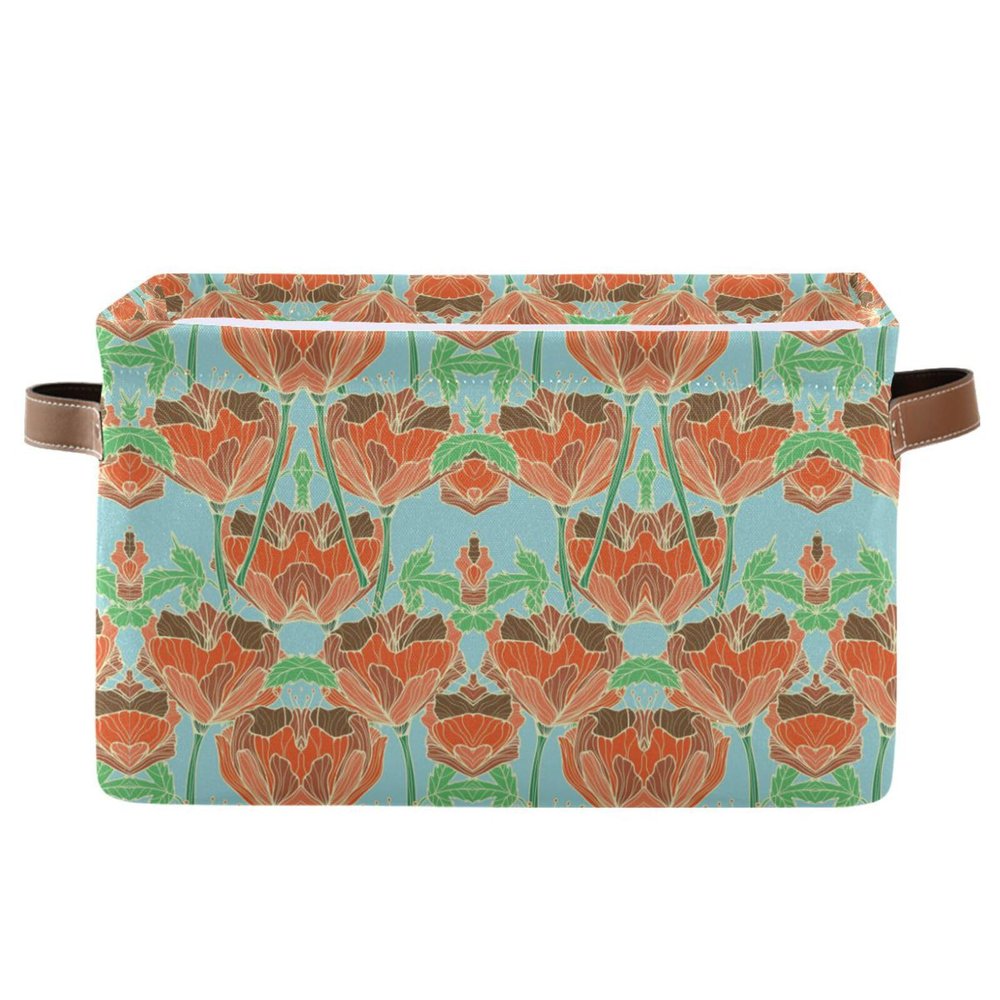 Bright Floral Storage Box and Large Laundry Basket for Kids