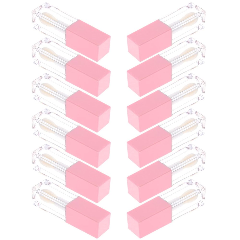 minkissy 12-Piece Empty Plastic Lip Gloss Tubes, Refillable and Shatter-Resistant, for Lip Balm and Cosmetics