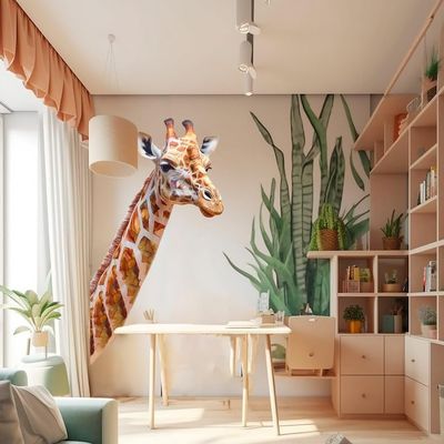 Giraffe Wall Decal for Kids' Rooms, 23 x 40 cm