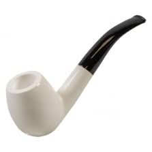 Large Smooth Block-Bent Meerschaum Pipe