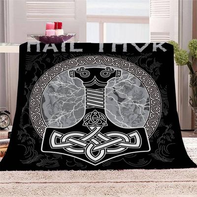 AKATIE Baby Cuddle Blanket, 70 x 100 cm, Black Viking Hammer Design