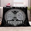 AKATIE Baby Cuddle Blanket, 70 x 100 cm, Black Viking Hammer Design view 1