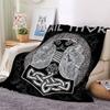 AKATIE Baby Cuddle Blanket, 70 x 100 cm, Black Viking Hammer Design view 2