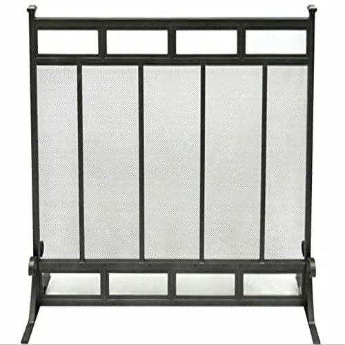 Pleasant Hearth Fireplace Screen, 39" L x 12.01" W x 21" H, Decorative Flat Fireplace Screen, Gunmetal Finish