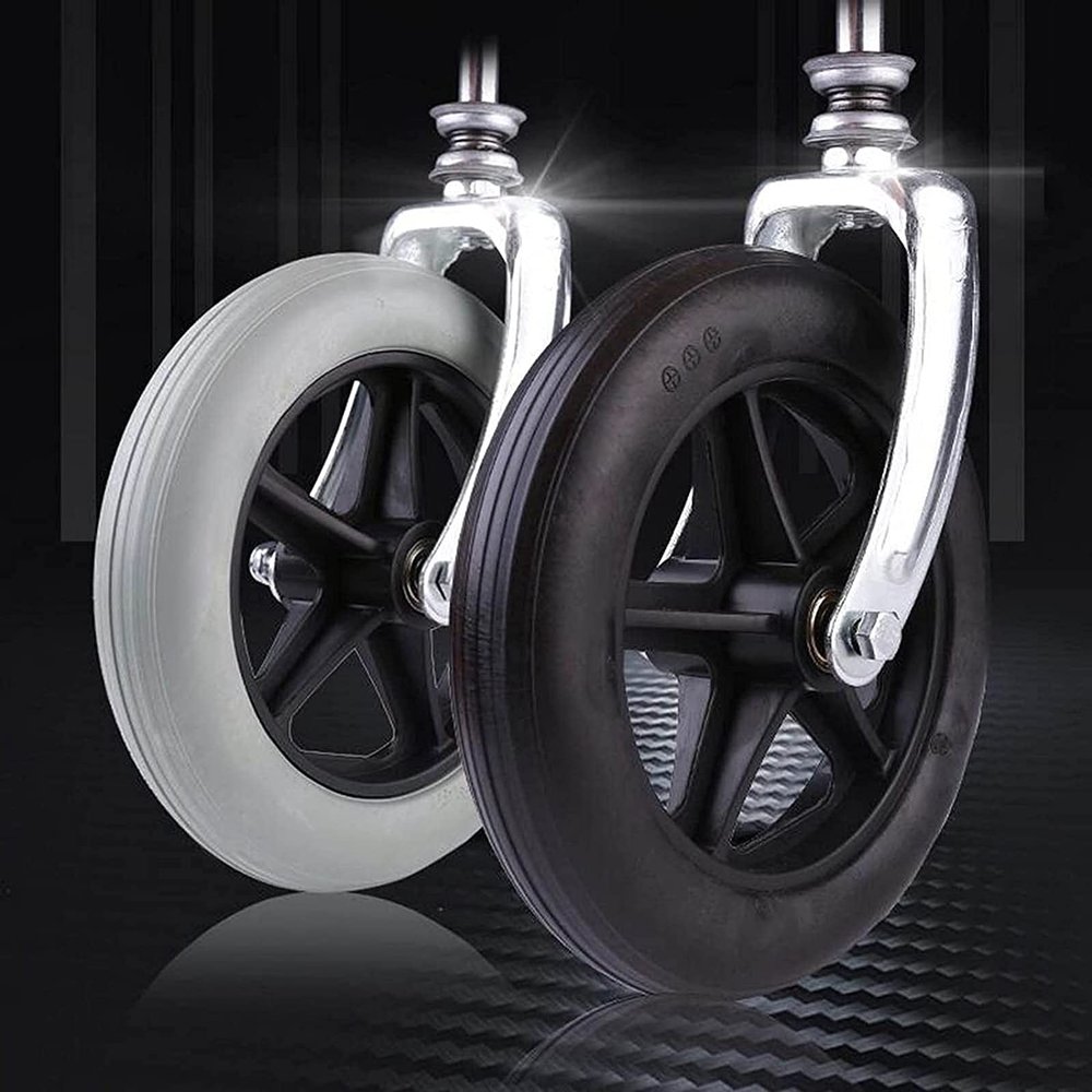 AiQima Replacement Wheels for Rollators, Walkers and Wheelchairs, 8 x 2-Inch Front Wheel, Fits Most Wheelchairs