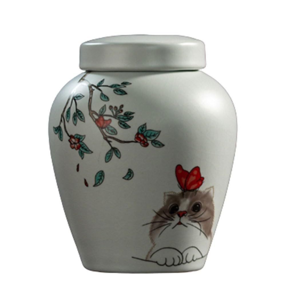 Small Decorative Ceramic Pet Urn for Cat and Dog Ashes
