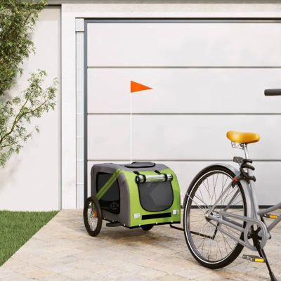 ZEYUAN Dog Bicycle Trailer Green and Gray