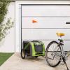 ZEYUAN Dog Bicycle Trailer Green and Gray view 1
