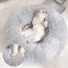 DOTBUY-SHOP Tie-Dye Round Dog & Cat Bed, Plush Washable Donut Cushion, 120 cm, Yellow view 2