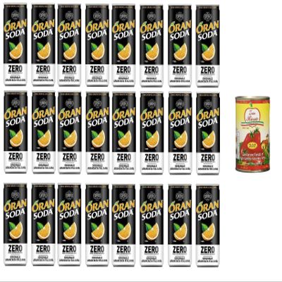 24x Oransoda Zero Orange Soda, No Added Sugar, 33 cl + Zia Rosa DOP San Marzano Tomatoes from Campania, 400 g Can