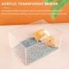 Jortmrd Hamster Sand Bath with Ladder and Scoop, Transparent Acrylic, Rectangular view 3