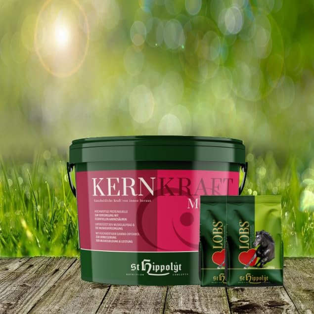 St. Hippolyt Kernkraft Muskel, high-quality protein source with essential amino acids, 5 kg bucket, incl. Lobs reward cubes