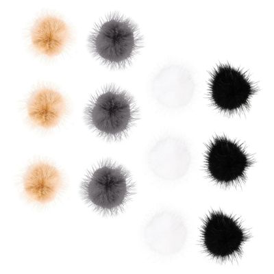 FRCOLOR 12-Piece Removable Nail Art Plush Balls, Soft Fuzzy Pom-Poms for Manicures and Nail Art Decoration
