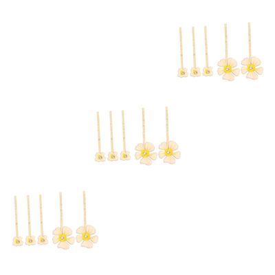 minkissy 15-Piece Set of Vintage Floral Rhinestone Hairpins, Beige