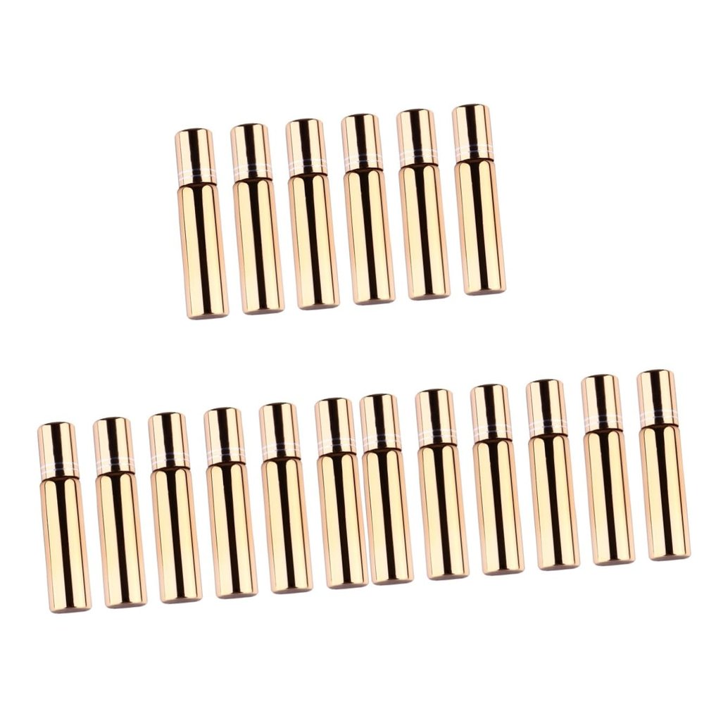 minkissy 18-Piece Amber Roller Bottles with Stainless Steel Balls