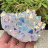 AAKOMA Titanium Cluster Rainbow Aura Lemurian Quartz Crystal Specimen Point Healing, 1 Piece view 1