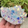 AAKOMA Titanium Cluster Rainbow Aura Lemurian Quartz Crystal Specimen Point Healing, 1 Piece view 2