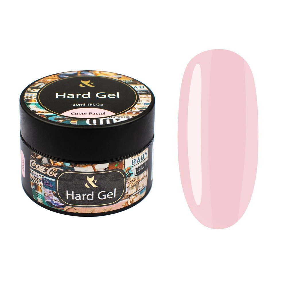 F.O.X HARD GEL Builder Gel for Gel Nails, UV Gel for Nail Extensions and Sculpting, 30 ml, Cover Pastel