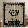 Halloween Blackout Curtains, Trick-or-Treat Gothic Ghost Spider Bat Pumpkin Window Curtains, Black and White Grid, 55 W x 69 L in view 1