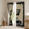 Halloween Blackout Curtains, Trick-or-Treat Gothic Ghost Spider Bat Pumpkin Window Curtains, Black and White Grid, 55 W x 69 L in view 3