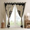 Halloween Blackout Curtains, Trick-or-Treat Gothic Ghost Spider Bat Pumpkin Window Curtains, Black and White Grid, 55 W x 69 L in view 4