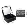 SABUIDDS Small Makeup Bag with Mirror, 3-Color LED Light, and Dividers, Black view 2