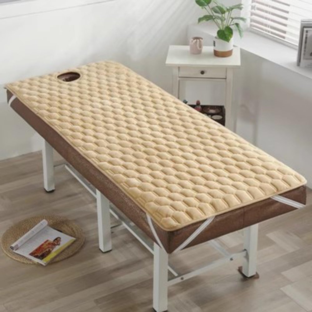DAZULI Square/Round/Trapezoidal-Head Non-Slip Mattress for Beauty Salon Beds, Eyelash Bed Cushion Pad, Massage Table Cushion with Breathing Holes and Elastic Bands (Size: 60 x 180 cm, Color: B)