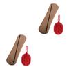 ABOOFAN 2-Piece Brush Storage Bag with Makeup Sponge Storage Box, Brown Brush Bag and Red Makeup Sponge Holder for Travel and Home view 1