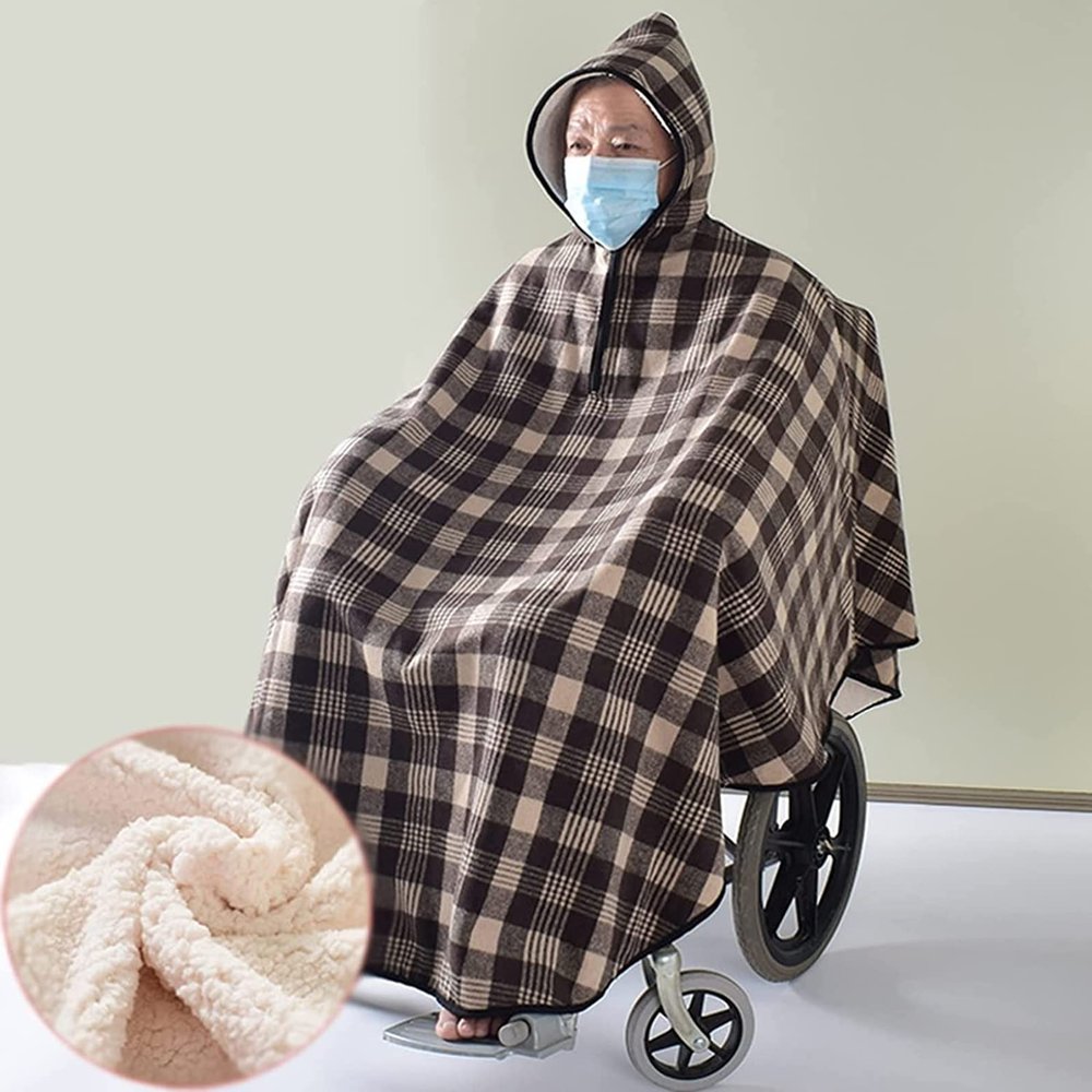 Fleece Wheelchair Cape for Adults with Hood