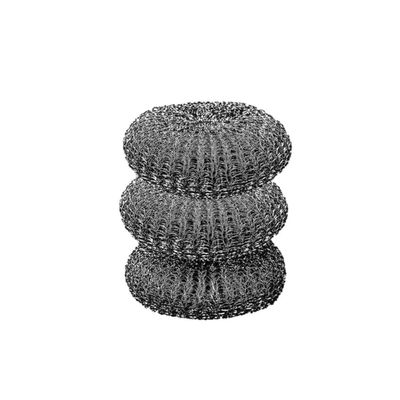 Stainless Steel Scourer Scrub Set with Long Handle, Reusable 304 Stainless Steel Metal Scrubber for Pots, Pans, Grills, Sinks and Bakeware (C)