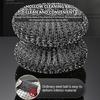Stainless Steel Scourer Scrub Set with Long Handle, Reusable 304 Stainless Steel Metal Scrubber for Pots, Pans, Grills, Sinks and Bakeware (C) view 2