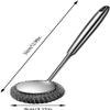 Stainless Steel Scourer Scrub Set with Long Handle, Reusable 304 Stainless Steel Metal Scrubber for Pots, Pans, Grills, Sinks and Bakeware (C) view 3