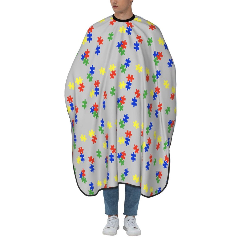 Puzzle Autism Awareness Haircut Cape, Original Salon Barber Cape, Waterproof