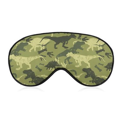 Hand-Drawn Camouflage Dinosaur Sleep Mask