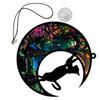 Colorful Acrylic Cat and Moon Hanging Ornament view 1