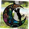 Colorful Acrylic Cat and Moon Hanging Ornament view 4