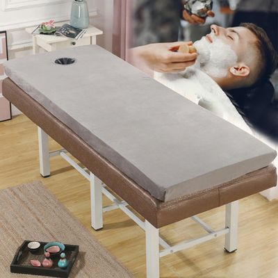 LXJDDLD Memory Foam Massage Table Topper, 3.1 in Thick, Washable Cover, Facial Opening, Gray, S 23.6 x 70.9 in
